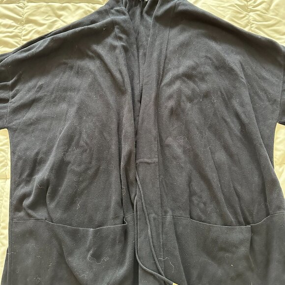 COS BLACK KIMONO-STYLE CARDIGAN 100% COTTON SIZE M - Picture 2 of 7